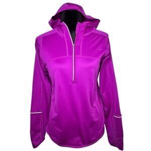 NIKE Purple Thermal DRI-FIT 1/2 Zip Pullover Reflective Running Hoodie Medium